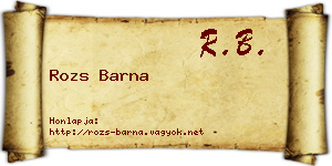 Rozs Barna névjegykártya