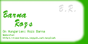 barna rozs business card